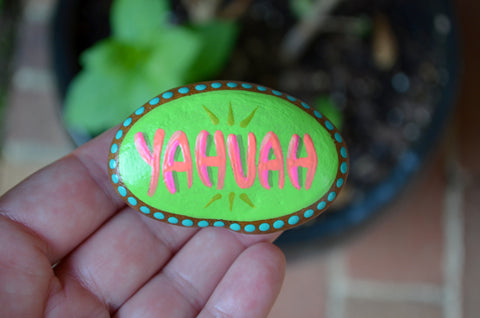 Hand Painted Stone, Painted Rock YAHUAH