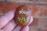 Hand Painted Fridge Magnet, Painted Rock Magnet