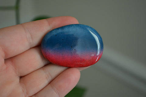 Cute Fridge Magnet, Painted Rock Magnet, Mini Sunset Magnet, Refrigerator Magnet, Kitchen Decor