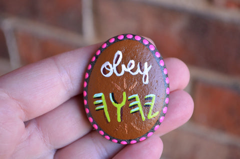 Hand Painted Fridge Magnet, Painted Rock Magnet