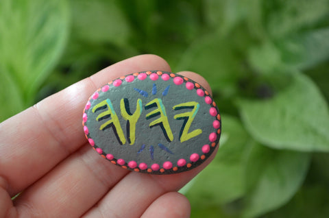 Hand Painted Fridge Magnet, Painted Rock Magnet