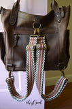 Hand Made Backpack Straps, "Esperanza" Chevron Back, purse strap, adjustable set of two straps