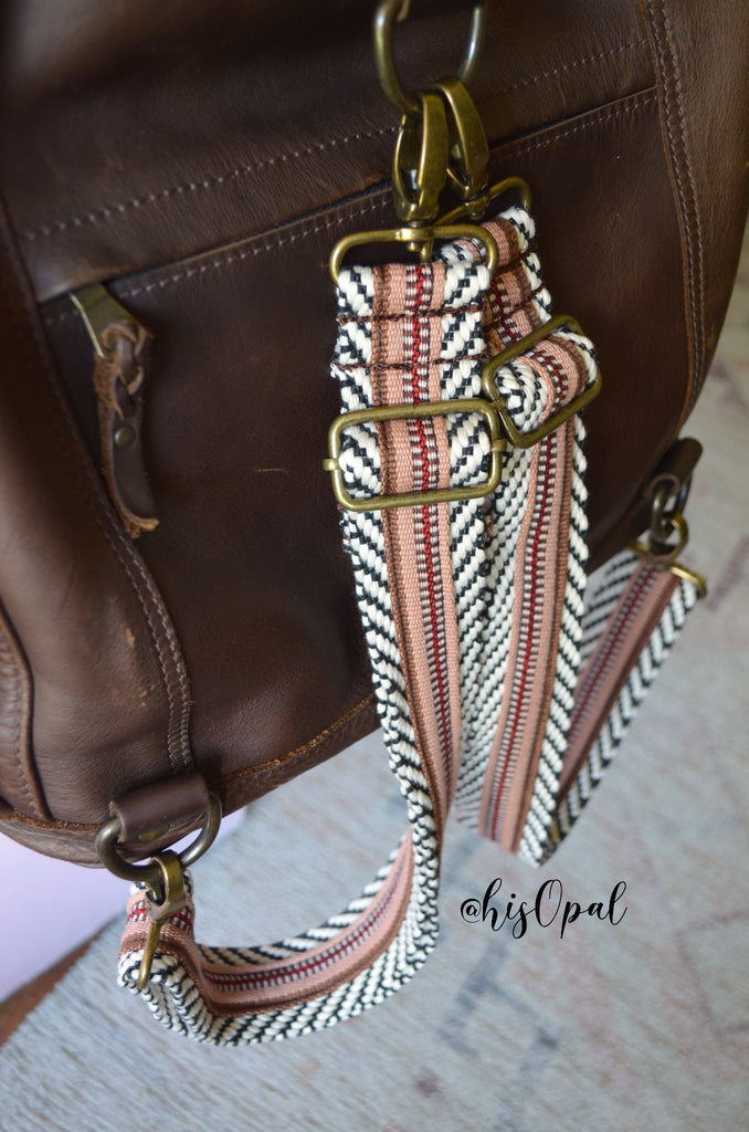 Hand Made Backpack Straps, "Esperanza" Chevron Back, purse strap, adjustable set of two straps
