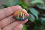 Cactus Fridge Magnet, Painted Rock Magnet, Mini Cactus Magnet, Refrigerator Magnet, Kitchen Decor