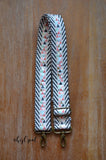Hand Made Purse Strap, "Tiny Triangles" Chevron Back, Adjustable Strap, approx 27 to 46 inches