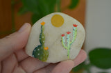 Cactus Painted Rock, Hand Painted Stone, Cactus Art, Cacti Stone
