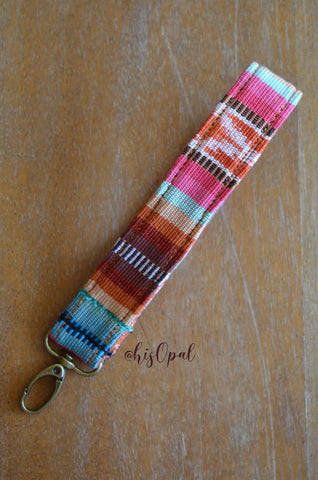 Hand Made Wrist Strap, "Valencia" Rust Back, approx. 7 inches, purse strap