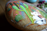 Painted Rock Desert, Cactus Rock, Cactus Garden, Hand Painted Rock, Southwestern Patio Decor
