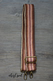 Hand Made Purse Strap, "Esperanza" Brown Back, Adjustable Strap, 24 to 41.5 inches
