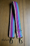 Hand Made Purse Strap, "Fauxvana© Pink" Chevron Back, Adjustable Strap, approx. 26 to 44.5 inches