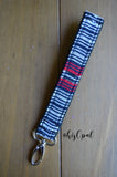 Hand Made Wrist Strap, Lobo, Black Back, 8 inches, purse strap