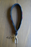 Hand Made Wrist Strap, Lobo, Black Back, 8 inches, purse strap