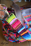 Hand Made Purse Strap, "Mexico" Black Back, Adjustable Strap, 24 to 41 inches