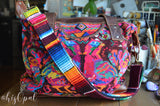 Hand Made Purse Strap, "Mexico" Black Back, Adjustable Strap, 24 to 41 inches