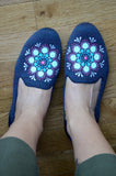Hand Painted Mandala Shoes, Painted Shoes, Slip On Loafers, Fits Size 7.5-8, Name Brand (canvas section)