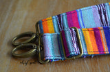 Hand Made Purse Strap, "Agave Sunset" Navy Back, Adjustable Strap, approx. 27 to 46 inches