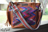 Hand Made Purse Strap, "Sedona" Black and White Back, Adjustable Strap, 23 to 40 inches