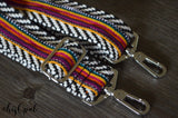 Hand Made Purse Strap, "Sedona" Black and White Back, Adjustable Strap, 23 to 40 inches
