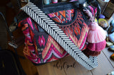 Hand Made Purse Strap, Black and White, Over the Shoulder Strap, 29 inches