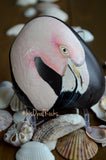 Pink Flamingo Bird, Hand Painted Rock, Unique Gift, Bird Watcher Gift, Painted Stone Art