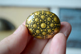 Cute Fridge Magnet, Hand Painted Rock, Gold Mandala Magnet, Refrigerator Magnet