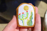 Painted Cactus Rock, Desktop Decor, Cactus Art, Hand Painted Rock Art, Southwestern
