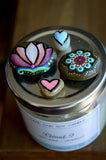 Fridge Magnet Set, Painted Rock Magnets, Lotus Flower Magnet, Mini Mandala Magnet, Hearts