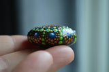 Tiny Painted Rock, Small Mandala Stone, Hand Painted Rock, Pocket Stone, Sun Mandala