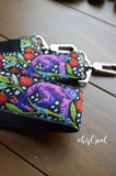 Hand Made Purse Strap, "Monkey Wrench" Black Back, Cross Body Strap, 44 inches