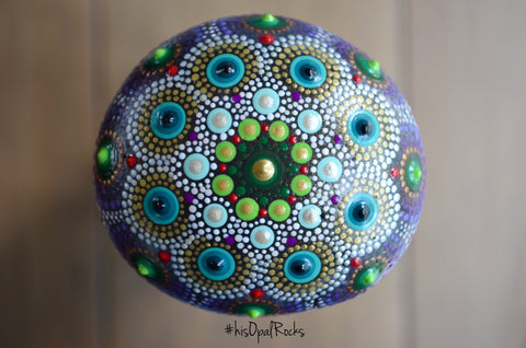 Hand Painted Rock, Mandala Stone, Colorful Mandala, Wedding Gift, Bridesmaid Gift