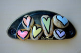 Fridge Magnet Set, Painted Rock Hearts, Mini Pastel Rainbow Heart Magnets, Refrigerator Magnets