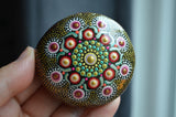 Hand Painted Rock, Mandala Stone, High Gloss Mandala, Wedding Gift, Resin Coated Stone