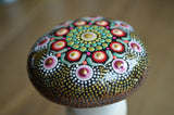 Hand Painted Rock, Mandala Stone, High Gloss Mandala, Wedding Gift, Resin Coated Stone
