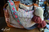 Hand Made Purse Strap, Turquoise "Chippy" Grey Back, Over the Shoulder Strap, 27.5 inches