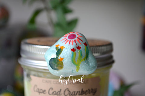 Cactus Fridge Magnet, Painted Rock Magnet, Mini Cactus Magnet, Refrigerator Magnet, Opuntia, Saguaro