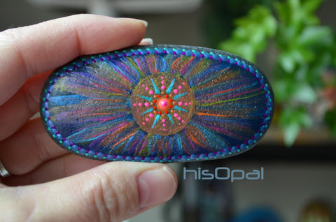 Sun Painted Rock, Hand Painted Stone, Sunshine Art, hisOpal Rocks, gift for her, gift for him, unique gift