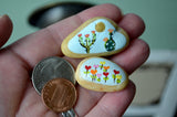 Painted Rock Duo, Desktop Decor, Hand Painted Rocks, Cactus Decor Art, Cactus Flower