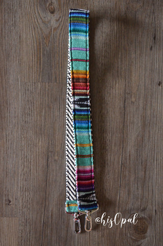 Hand Made Purse Strap, "Baja" Black and White Back, Over the Shoulder Strap 35 inches
