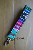 Hand Made Wrist Strap, Baja, Black Back, 7 inches, purse strap