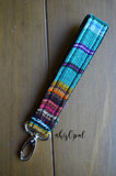 Hand Made Wrist Strap, Baja, Black Back, 7 inches, purse strap