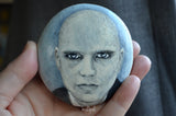 Painted Portrait Rock, Hand Painted Rock, Billy Corgan Portrait, Smashing Pumpkins, Music Art