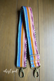 Hand Made Purse Strap, "Fauxvana© Pink" Chevron Back, Adjustable Strap, approx. 26.5 to 45 inches