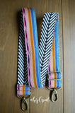 Hand Made Purse Strap, "Fauxvana© Pink" Chevron Back, Adjustable Strap, approx. 26.5 to 45 inches