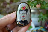 Hand Painted Rock, Frida Kahlo, Unique Gift, Painted Stone Art, hisOpal Rocks, Pocket Rock, Artist Gift, Mexican Artist, Mexico