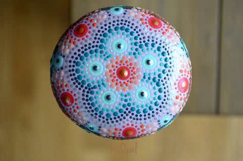 Lavender Mandala Stone, New Mommy Gift, Baby Shower, Hand Painted Rock, Easter Gift