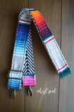 Hand Made Purse Strap, "Mexico" Chevron Back, Adjustable Strap, 24 to 41.5 inches