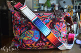 Hand Made Purse Strap, "Mexico" Chevron Back, Adjustable Strap, 24 to 41.5 inches