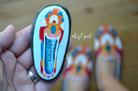 Hand Painted Rock, Brand Name Shoes, Moroccan Amber, Loafers, Keepsake Stone, Painted Shoes