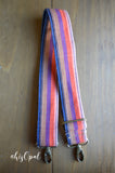 Hand Made Purse Strap, "Sunset" Navy Back, Adjustable Strap, 25 to 43 inches