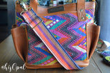 Hand Made Purse Strap, "Sunset" Navy Back, Adjustable Strap, 25 to 43 inches